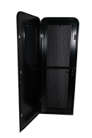 Black RV AD Long Glass Door - Left Hand Hinge