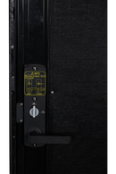 Black RV AD Long Glass Door - Left Hand Hinge