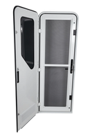 White RV AD Long Glass Door - Left Hand Hinge