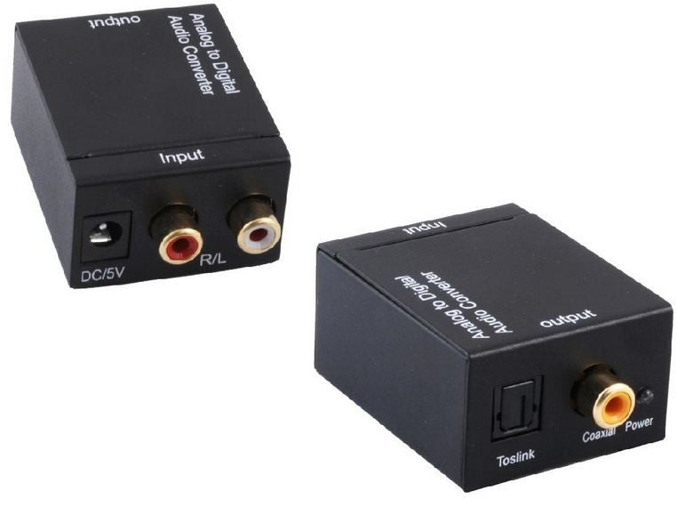 Optical (Toslink) and Coaxial Converter to AV (L+R)