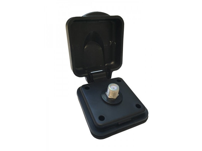 F-Type TV Outdoor Inlet With Flap Black (Wall Mount)